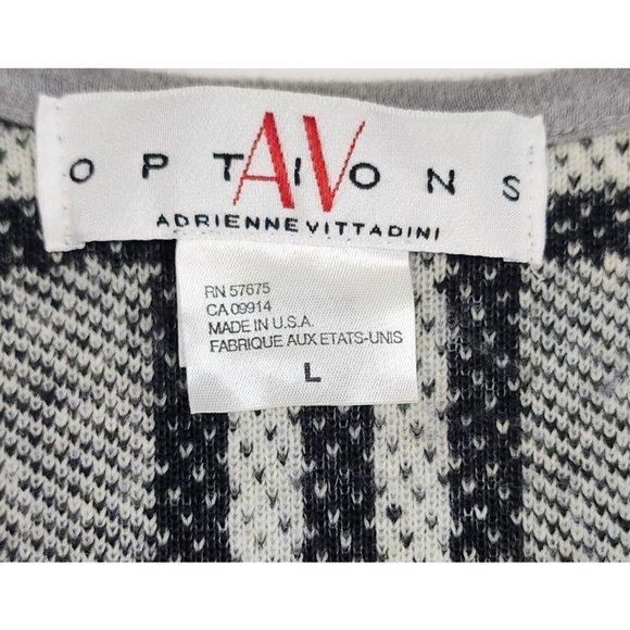 Adrienne Vittadini Vest Womens Large Gray Plaid Button Up Pockets Vintage USA - Picture 3 of 9